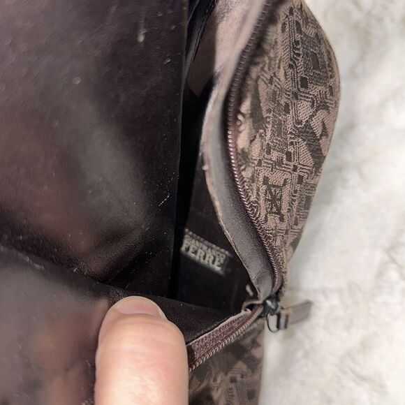 Gianfranco FERRE 40 Genuine Leather Canvas Logo Brown Heeled Zip Booties - Picture 9 of 14